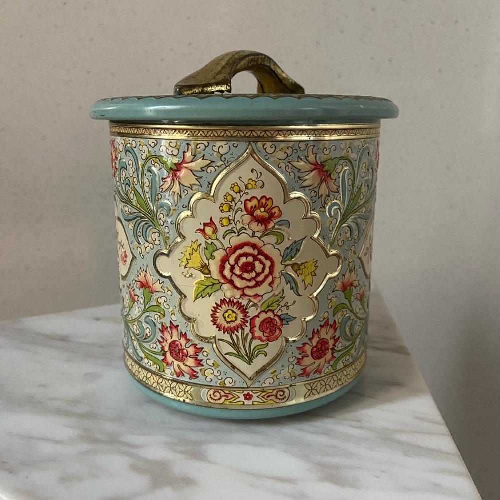 Vintage Floral Embossed Tin